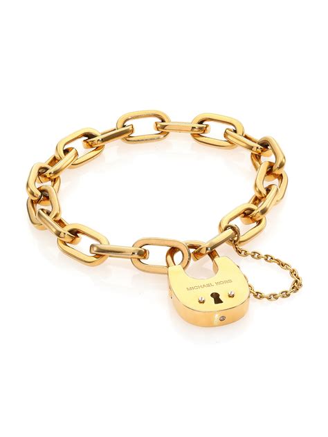 michael kors padlock bracelet gold|michael kors gold bracelet price.